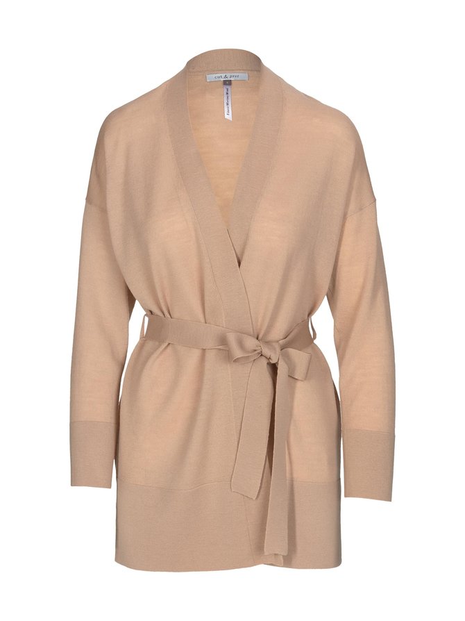 Beige merino wool cardigan