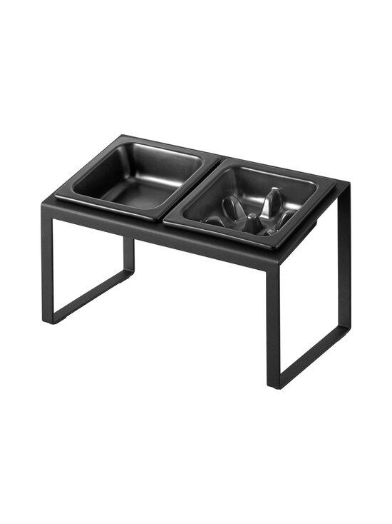 Yamazaki - Tower Angled Slow Feeder paaugstinātas mājdzīvnieku barības bļodas statīvā - BLACK | Stockmann - photo 1