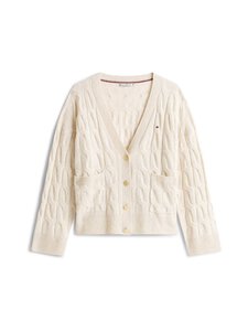 Tommy Hilfiger - Soft Wool Cable V-neck adīta jaka - ADK HEATHER OATMILK Tommy Hilfiger - Soft Wool Cable V-neck adīta jaka - ADK HEATHER OATMILK | Stockmann