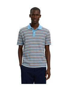 Selected - SlmJasper Stripe polo krekls - EGRET STRIPES:BLISSFUL BLUE + DELICIOSO | Stockmann