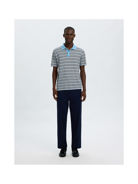 Selected - SlmJasper Stripe polo krekls - EGRET STRIPES:BLISSFUL BLUE + DELICIOSO | Stockmann - photo 2