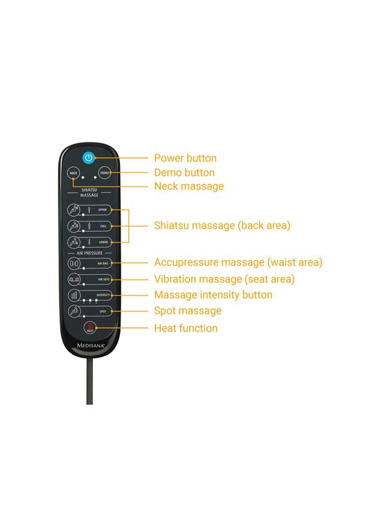 Medisana - MCG820 Gel Shiatsu Acupressure Massage -hierontaistuin - BLACK | Stockmann - photo 7