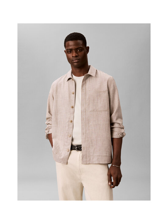 Calvin Klein Menswear - Pellava-viskoosisekoitteinen kauluspaita - HMT ROASTED CASHEW | Stockmann - photo 3