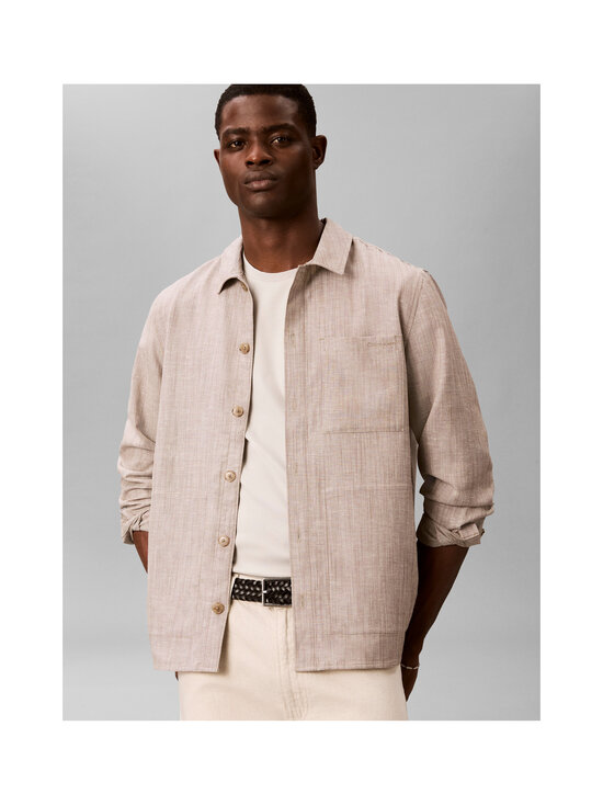Calvin Klein Menswear - Pellava-viskoosisekoitteinen kauluspaita - HMT ROASTED CASHEW | Stockmann - photo 5