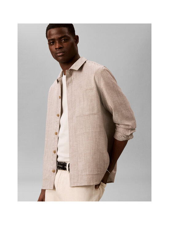Calvin Klein Menswear - Pellava-viskoosisekoitteinen kauluspaita - HMT ROASTED CASHEW | Stockmann - photo 6