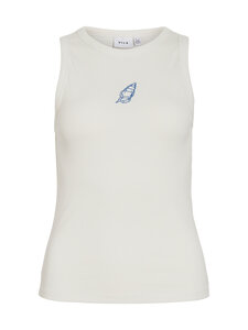 Vila - Visola Tank -toppi - SNOW WHITE DETAIL:VICTORIA BLUE CONCH | Stockmann