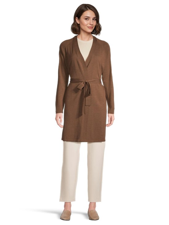 ESSENTIALS by Stockmann - Aira- pitkä merinoneuletakki - MID BROWN MEL 265528 | Stockmann - photo 2