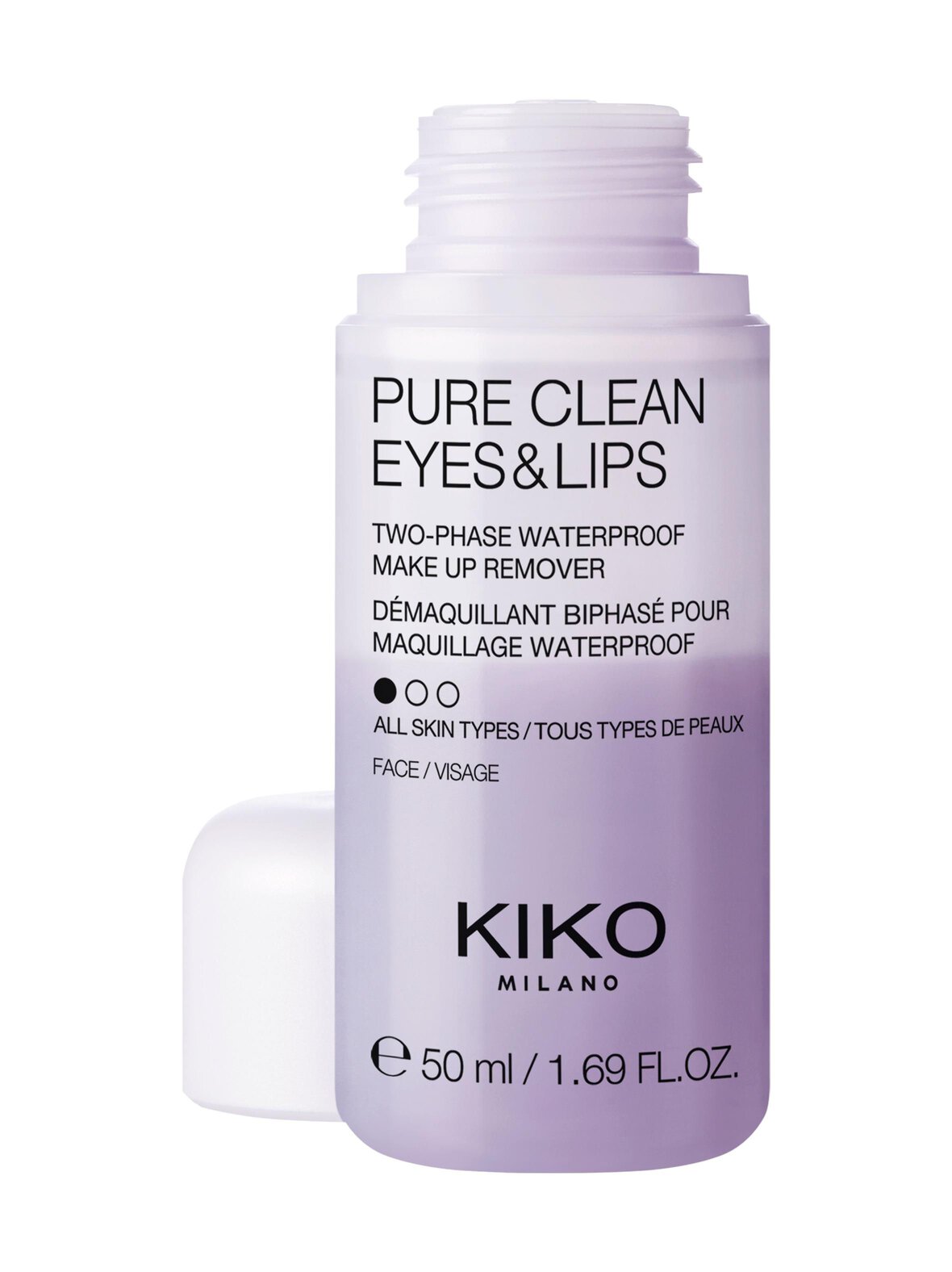 KIKO Milano Pure clean eyes & lips mini -meikinpoistoaine, 50 ml