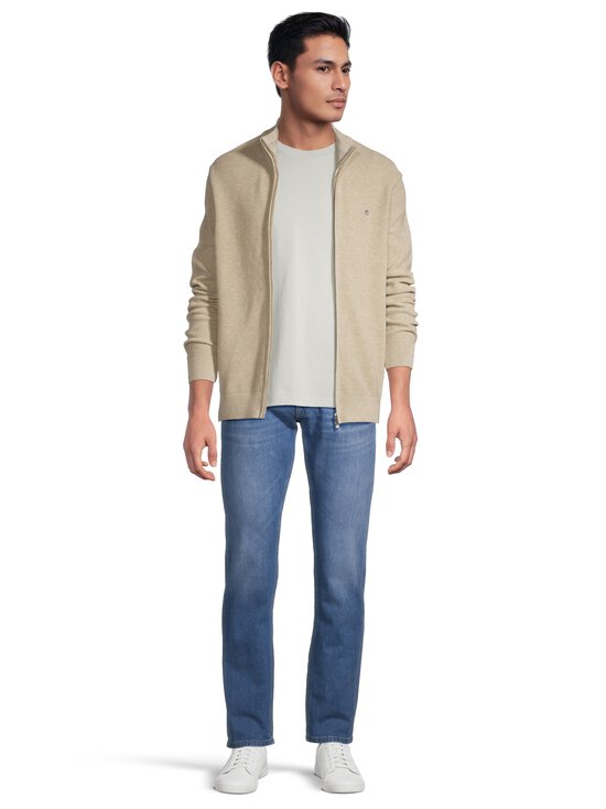 GANT - Micro Textured Zip -puuvillaneuletakki - 198 OAT MELANGE | Stockmann - photo 2