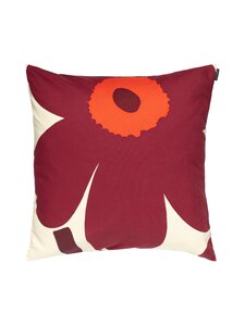 Marimekko - Unikko-tyynynpäällinen 50 x 50 cm - 844 VANILLA, BURGUNDY, RED | Stockmann