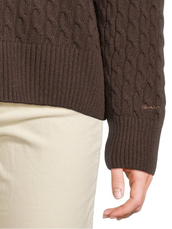 GANT - Vetoketjullinen palmikkoneuletakki - 202 DEEP BROWN | Stockmann - photo 5