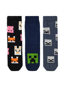Lindex - Minecraft-sukat 3 -pack - 2498 GREY | Stockmann