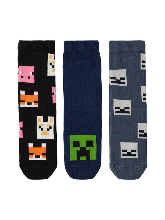 Lindex - Minecraft-sukat 3 -pack - 2498 GREY | Stockmann - photo 1