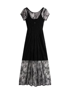 Tommy Jeans - Pitsipintainen maksimekko - BDS BLACK | Stockmann