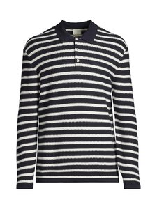 Knowledge Cotton Apparel - Organic Cotton Striped - neulottu pikeepaita - 8036 NAVY | Stockmann