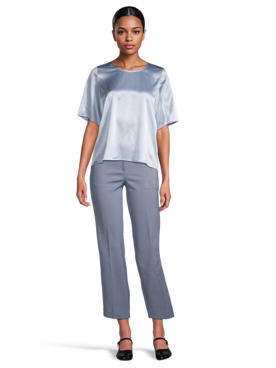 ESSENTIALS by Stockmann - Josie O-neck zīda blūze - LT.BLUE | Stockmann - photo 2