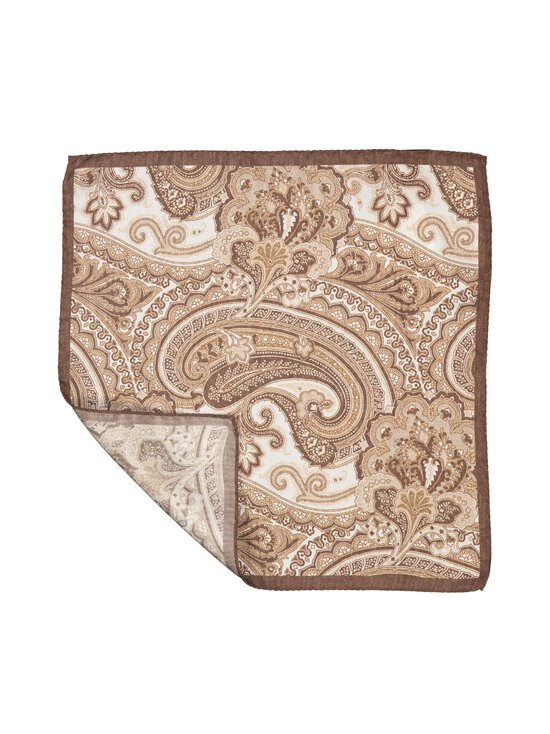 Amanda Christensen - Pocket Square Paisley Silk Oxford -taskuliina - 801 BROWN MELANGE | Stockmann - photo 2