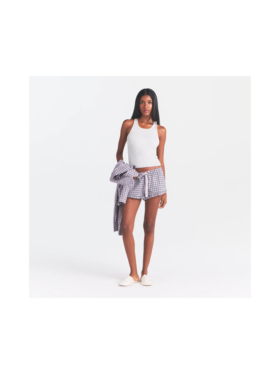 SKIMS - Lühikesed püksid Cotton Poplin Sleep Ruffle - IRIS MICA NAVY CHECK | Stockmann - photo 3