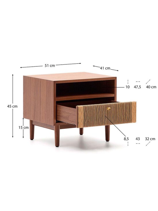 Kave Home - Elan-yöpöytä - PÄHKINÄ | Stockmann - photo 6