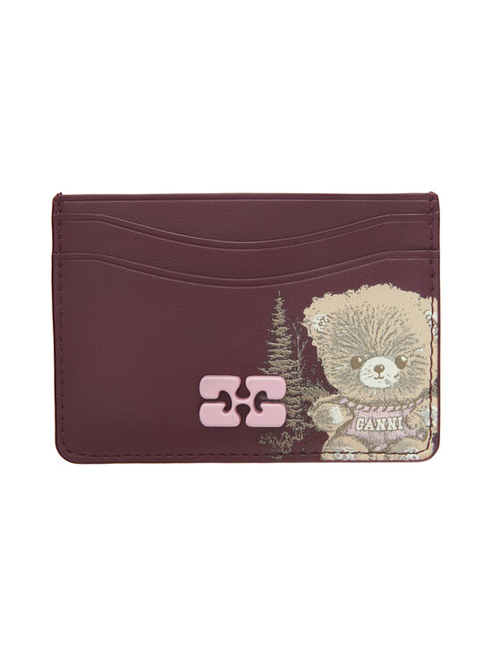 Ganni - Bou Printed -korttikotelo - 436 BURGUNDY | Stockmann - photo 1