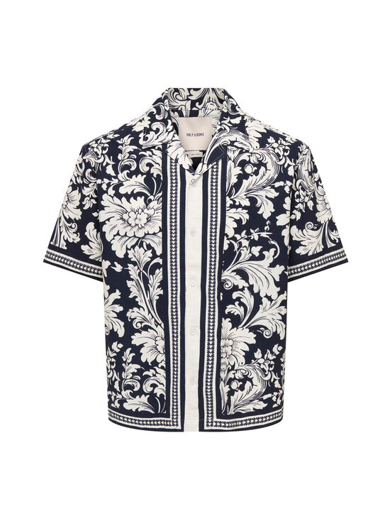 Only & Sons - Triiksärk OnsNero Relax Resort - JET BLACK AOP:LOTUS ANTIQUE WHITE | Stockmann - photo 1