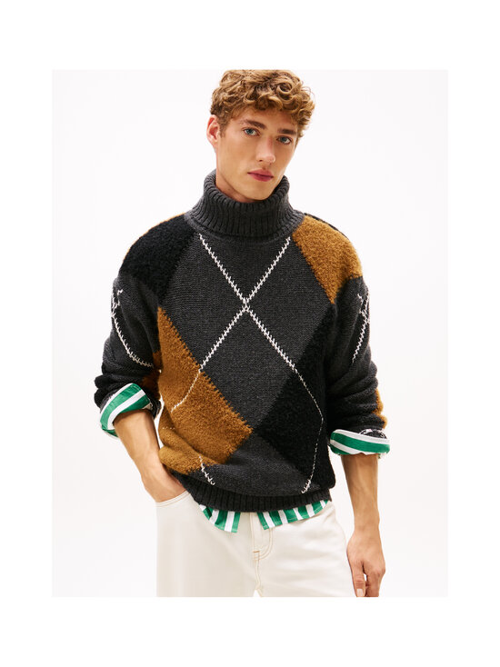 Tommy Hilfiger - Argyle Roll Neck -neule - P92 DARK GREY HEATHER | Stockmann - photo 2