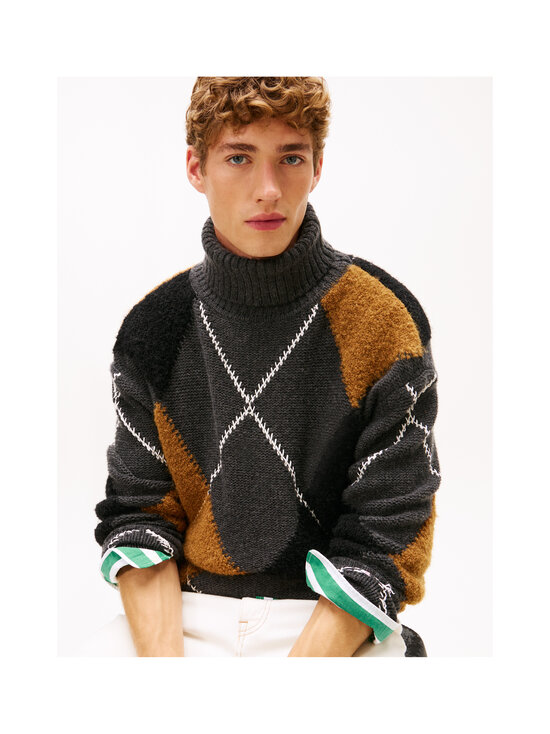 Tommy Hilfiger - Argyle Roll Neck -neule - P92 DARK GREY HEATHER | Stockmann - photo 5