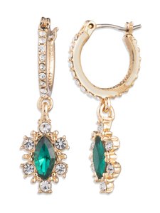 Marchesa - Huggie Pear Drop -korvakorut - 340 GLD/ EMERALD | Stockmann