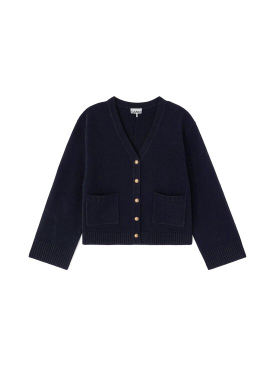 Ganni - Compact Wool -neuletakki - 683 SKY CAPTAIN | Stockmann - photo 1