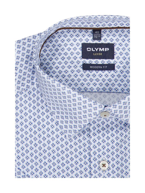 Olymp - Modern Fit Print Dobby New Kent krekls ar apkakli un īsām piedurknēm - 11 BLEU | Stockmann - photo 2