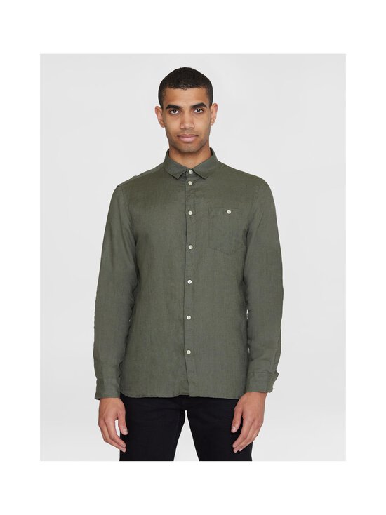 Knowledge Cotton Apparel - Regular Fit lina krekls ar apkakli - 1068 BURNED OLIVE - photo 3 Knowledge Cotton Apparel - Regular Fit lina krekls ar apkakli - 1068 BURNED OLIVE | Stockmann - photo 3