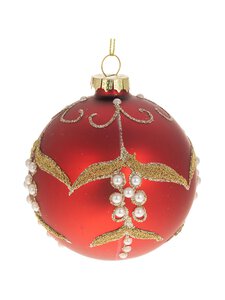 Weiste - Jõuluehe Glass Ball With Pearls - SATIN RED | Stockmann