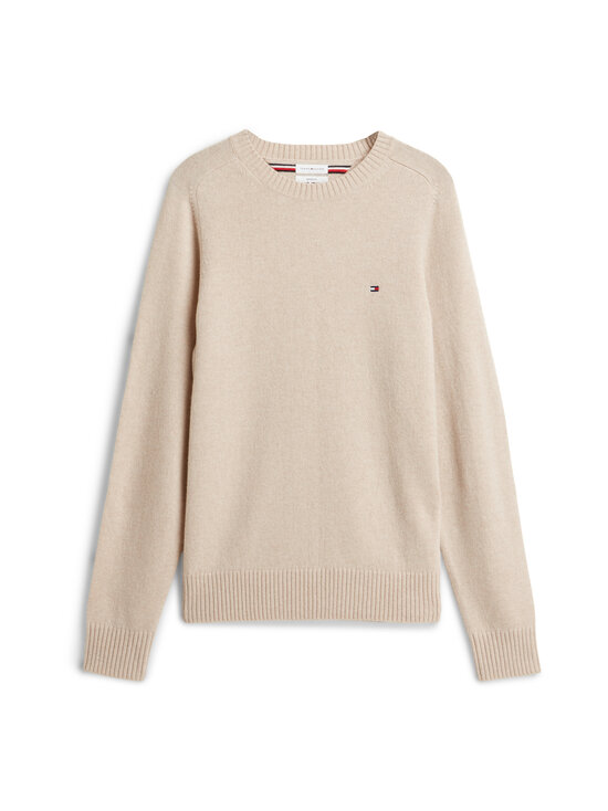 Tommy Hilfiger - Lambswool Crew Neck -neulepaita - HGF HEATHERED OATMILK | Stockmann - photo 1