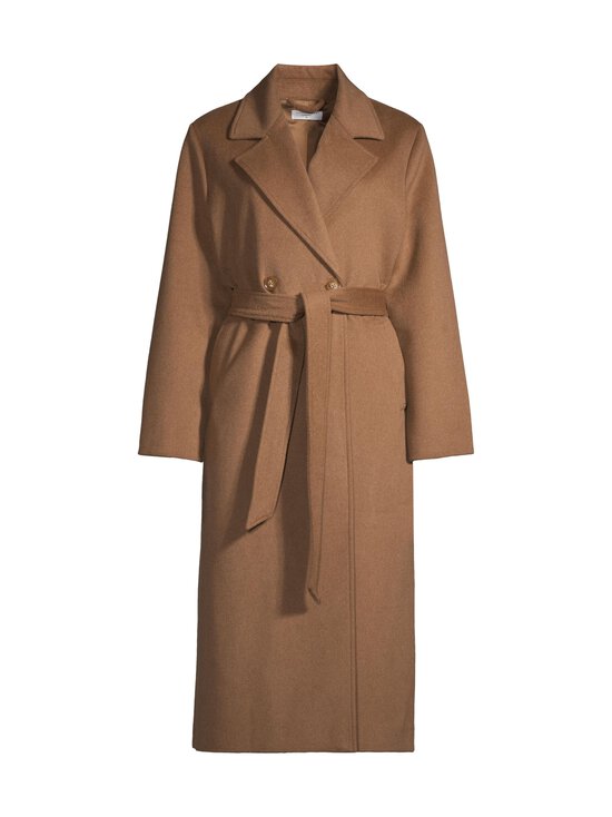 ESSENTIALS by Stockmann - Sade- pitkä villakangastakki - CAMEL BROWN 18-1029 TPX | Stockmann - photo 1