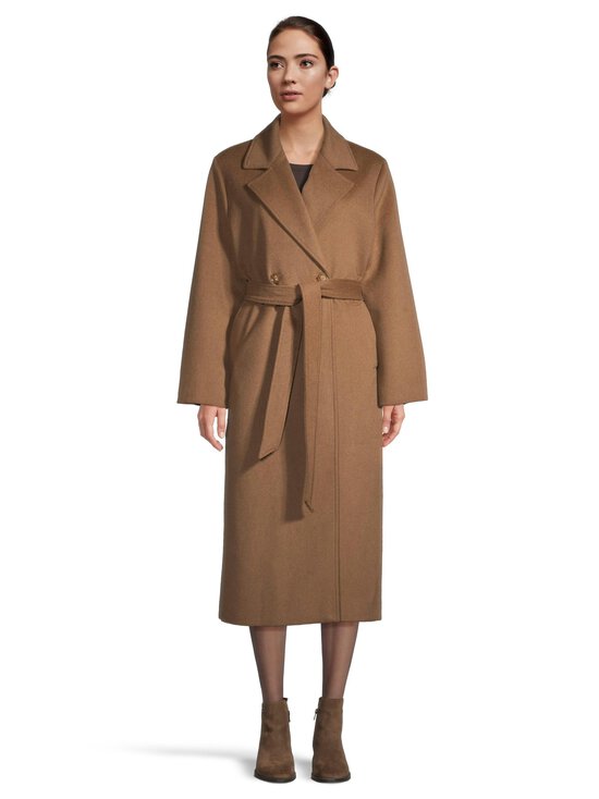 ESSENTIALS by Stockmann - Sade- pitkä villakangastakki - CAMEL BROWN 18-1029 TPX | Stockmann - photo 2