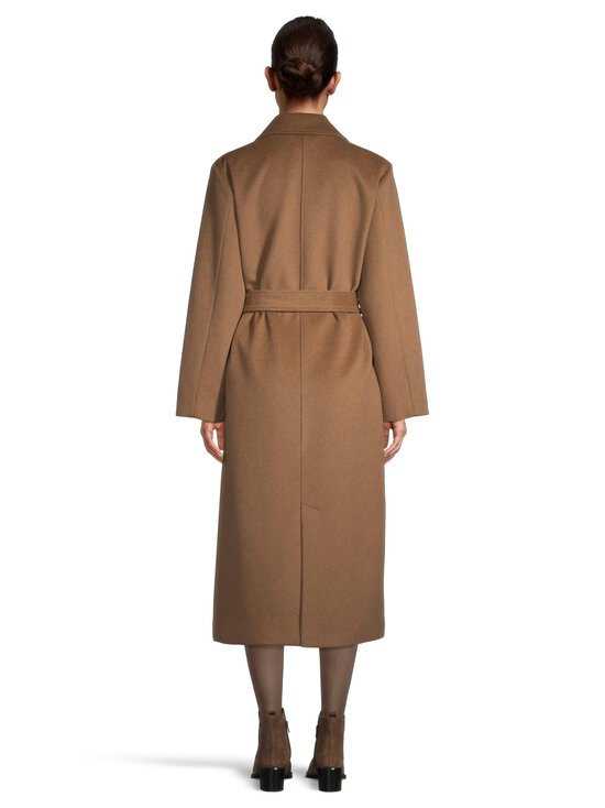 ESSENTIALS by Stockmann - Sade- pitkä villakangastakki - CAMEL BROWN 18-1029 TPX | Stockmann - photo 3