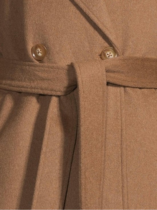 ESSENTIALS by Stockmann - Sade- pitkä villakangastakki - CAMEL BROWN 18-1029 TPX | Stockmann - photo 4