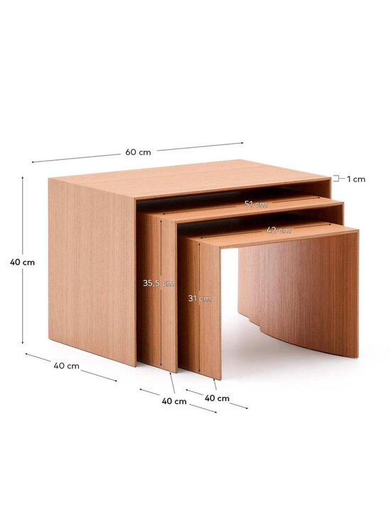 Kave Home - Litto-sarjapöytä 3 kpl tammi - BROWN | Stockmann - photo 10