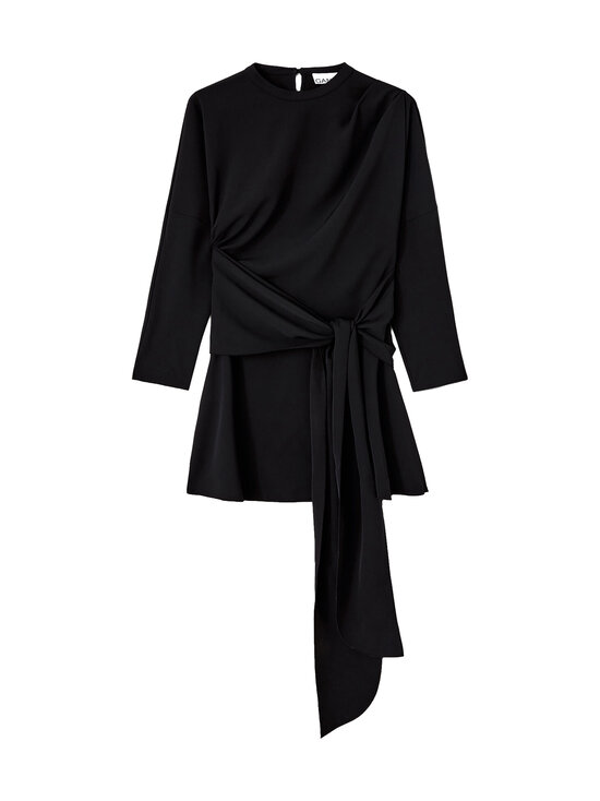 Ganni - Cady Crepe Draped -minimekko - NULL BLACK | Stockmann - photo 1