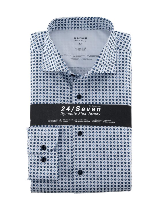 flower dot print LVL5 24/7 Kent -kauluspaita