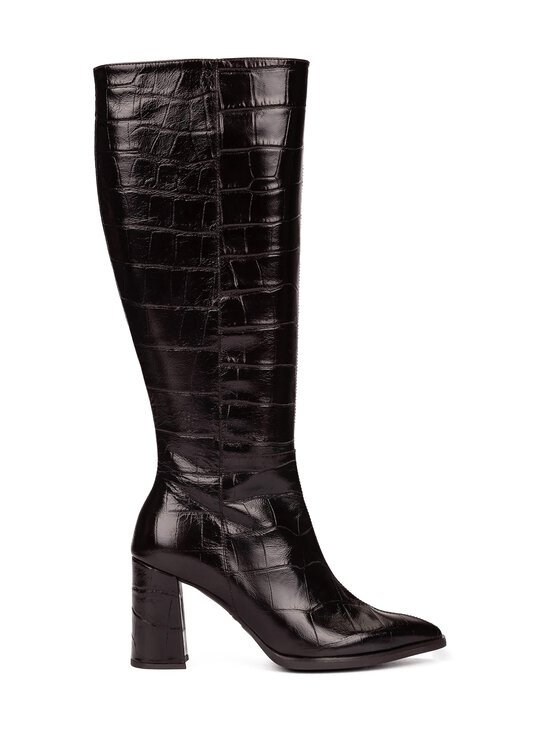 Wonders - Croco Block Heel -nahkasaappaat - MISURI NEGRO | Stockmann - photo 1