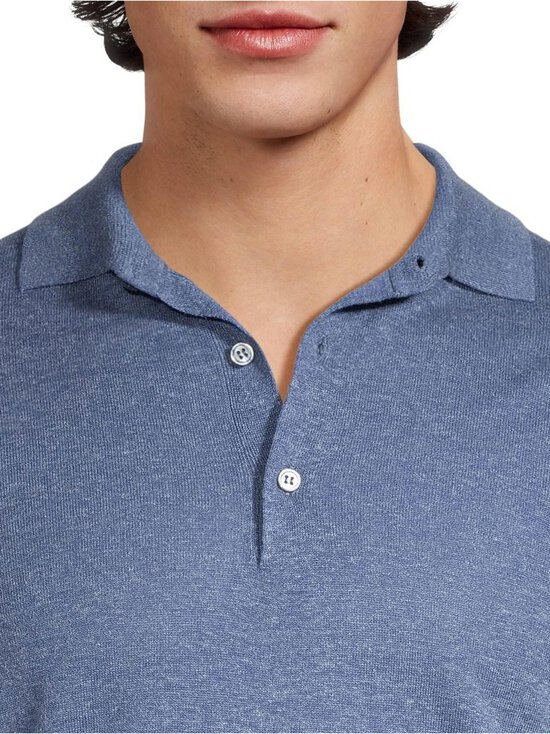 Filippo De Laurentiis - Silkki-pellavainen pikeeneule - 882_DENIM | Stockmann - photo 4