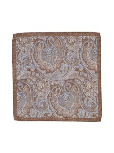 Stockholm Kravatt - Double Medallion Paisley -silkkitaskuliina - 5 BROWN | Stockmann