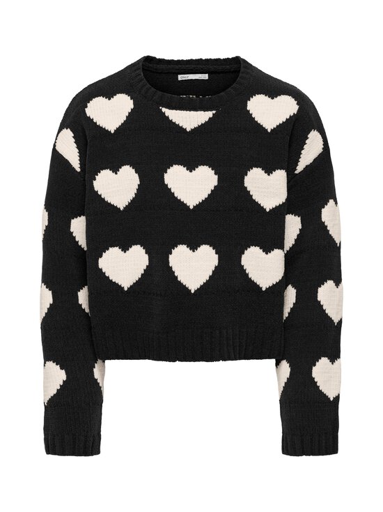 KIDS ONLY - Kampsun KogSus O-Neck Chinelle - BLACK AOP:HEART/EGRET | Stockmann - photo 1