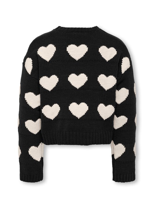 KIDS ONLY - Kampsun KogSus O-Neck Chinelle - BLACK AOP:HEART/EGRET | Stockmann - photo 2