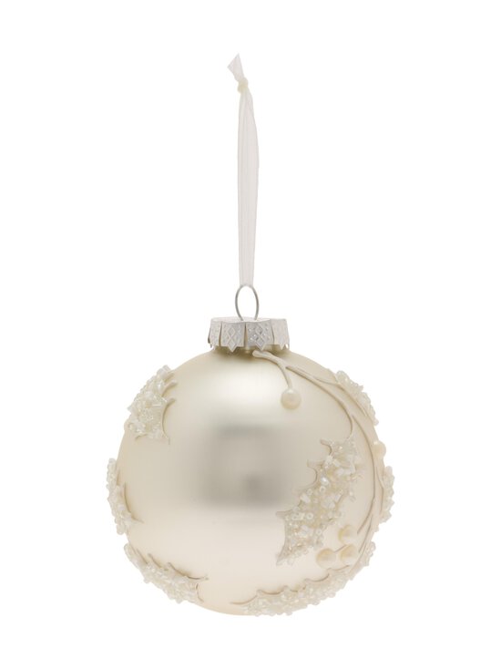 White Leaves -lasipallo 8,3 cm