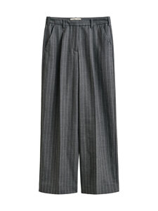GANT - Pinstripe Wool -housut - 90 CHARCOAL MELANGE | Stockmann