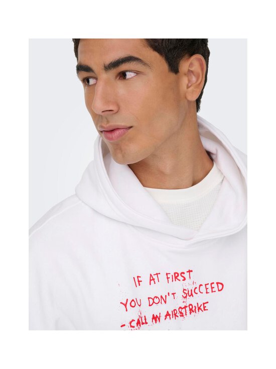 Only & Sons - OnsBanksy džemperis ar kapuci - BRIGHT WHITE PRINT:AIRSTRIKE | Stockmann - photo 7