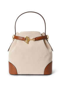 Lauren Ralph Lauren - Bucket Bag Medium -laukku - NTRL/BUFF CANVAS/LAUREN TAN | Stockmann