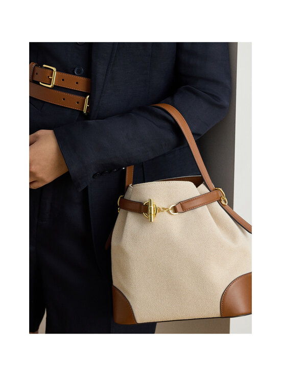 Lauren Ralph Lauren - Bucket Bag Medium -laukku - NTRL/BUFF CANVAS/LAUREN TAN | Stockmann - photo 7